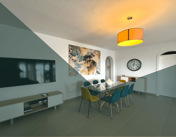 Sala de estar con comedor